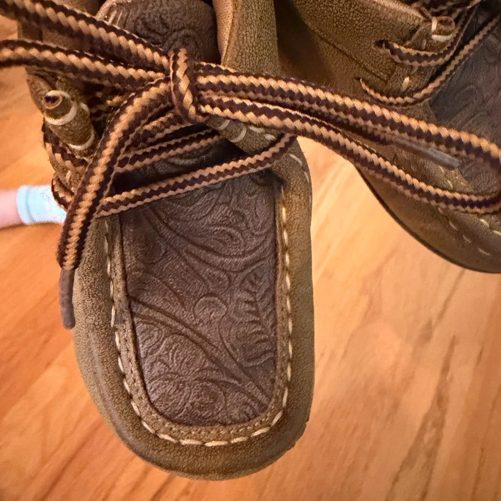 Twister Brown Kids Moccasin Lace-Up Shoes